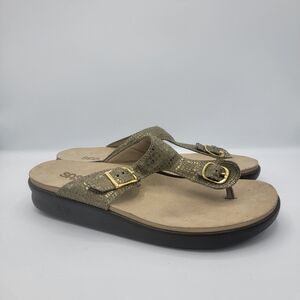 SAS Women's Gold and Tan Sandals